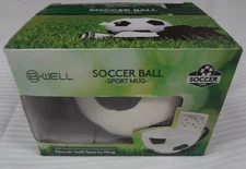 B-WELL Ceramic Sports Mugs Soccer Mug With Net- NEW IN BOX