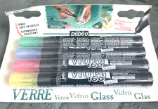 NOS Pack 4 Sealed Pebeo Vitrea 160 Verre Glossy Glass Paint Markers CRAFTS
