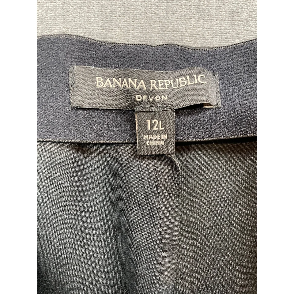 Banana Republic Faux Leather Pants Women 12L Black High Rise Slim Fit Vegan Moto - Image 4 of 4