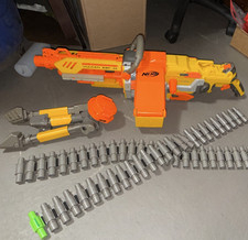 NERF N-Strike Vulcan EBF-25 Dart Gun Yellow Blaster with 2 Ammo Belts and Tripod