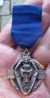 Antique Masonic Hallstone Million Memorial Jewel Silver Medal 1914 18