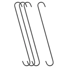 S Hanging Hooks 16" Extra Long Steel Hanger Multiple Use Black 4Pcs