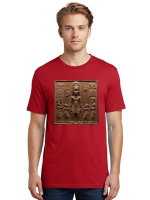 Benin-Bronze-Plaque Mens Graphic Tee, 100% Cotton, Casual Summer Wear