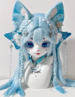 Furry Wearable Plush Kigurumi Fursuit Head Halloween Cosplay Prop Accessories