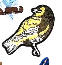 iron on patch applique bird 3 1/4 x 1 3/4 inch