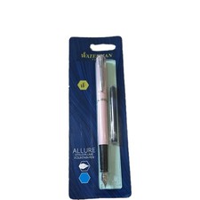 Waterman Allure Fountain Pen Pink Chrome Trim Gift Boxed Blue Ink Fine Nib