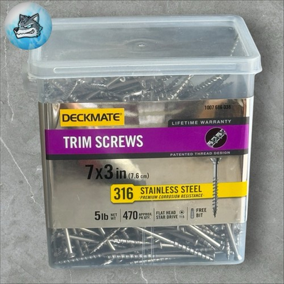 #ad #ad DECKMATE Marine Grade Stainless Steel #7 X 3 in. Trim Screw 5lb 480 Pcs Aprox $49.99