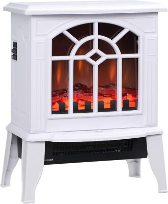 Electric Fireplace, 18'' Freestanding Portable Fireplace Heater, 750W/1500W
