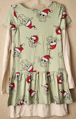 Star Wars Mandalorian Baby Yoda 2-Pack Christmas Dress Girls Size S 6/6X  NEW | eBay