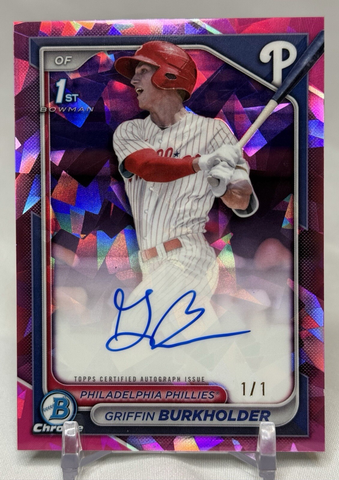 2024 Bowman Draft Chrome Sapphire Griffin Burkholder Auto 1/1 Padparadscha