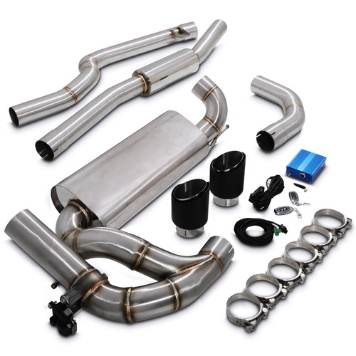 3" VALVED CATBACK EXHAUST SYSTEM WITH CARBON TIPS FOR BMW M140i F20 F21 16-19 - Afbeelding 2 van 8
