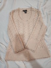 Perse cream dainty sweater very cute. Size La...