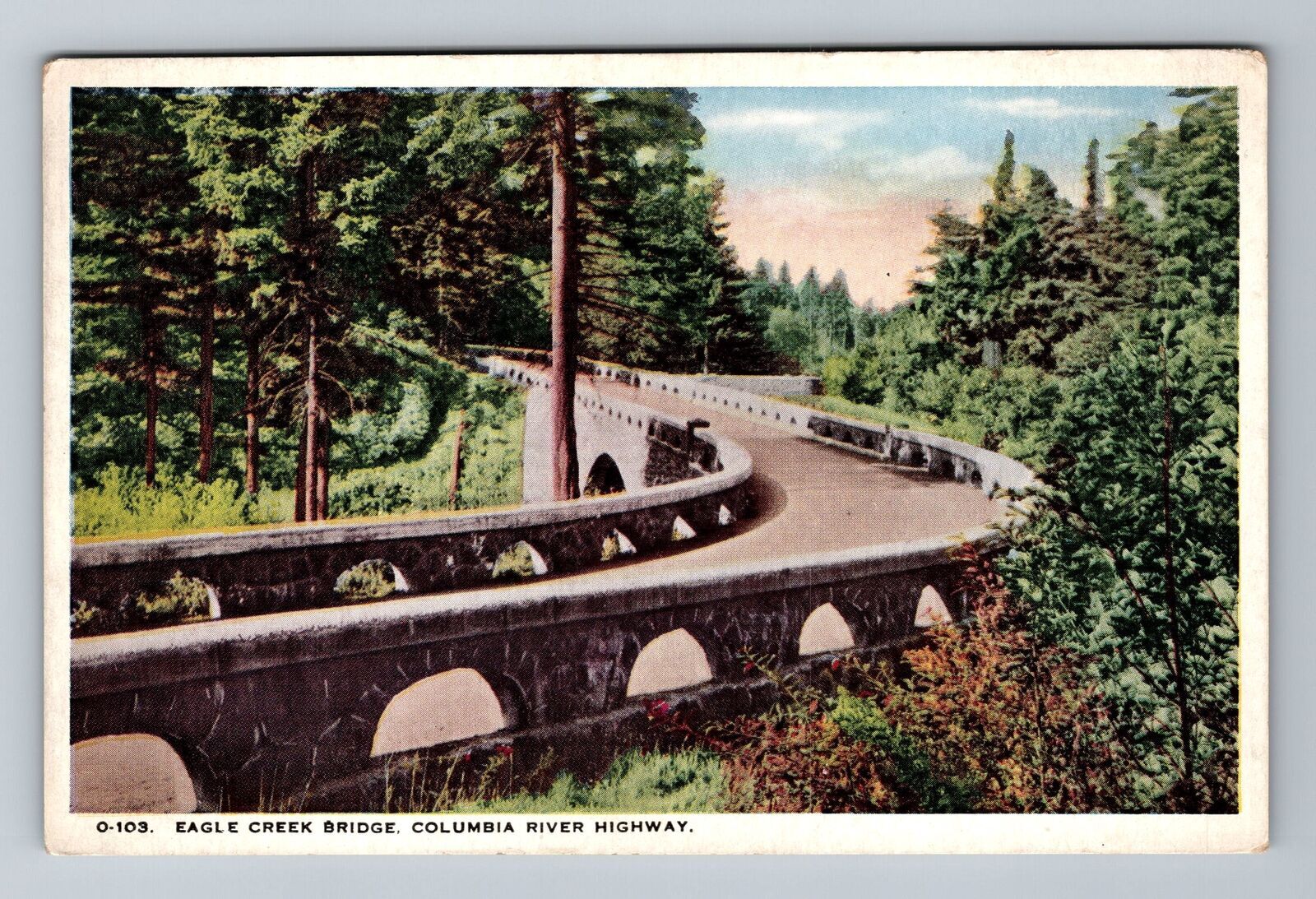 Vintage Columbia River Highway OR Eagle Creek Bridge Souvenir Postcard