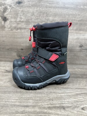 KEEN Winterport Waterproof Insulated Winter Snow Boots Size Youth Black  Red