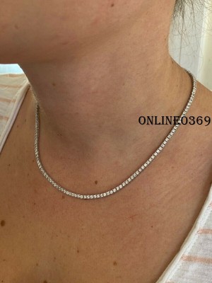 14k White Gold Plated Unisex 2mm Tennis 