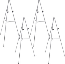 66" High Gallery Silver Aluminum Display Easel and Presentation Stand Pack of 4