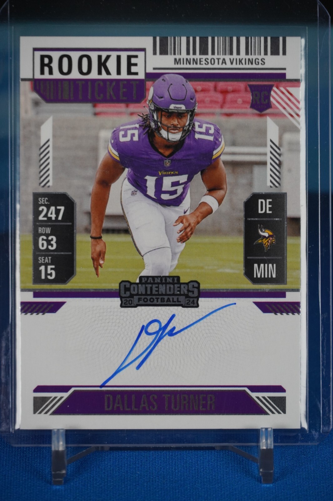 2024 Panini Contenders - Rookie Ticket Auto #123 Dallas Turner (RC) On Card