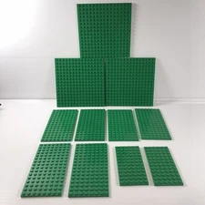 LEGO Lot Of 11 Genuine Green 16x16 8x16 6x12 Dot Base Plate