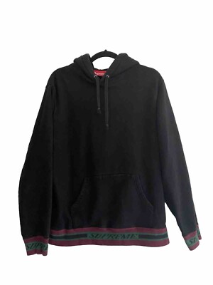 Supreme Striped Rib Hooded Sweatshirt Sz. Medium | eBay