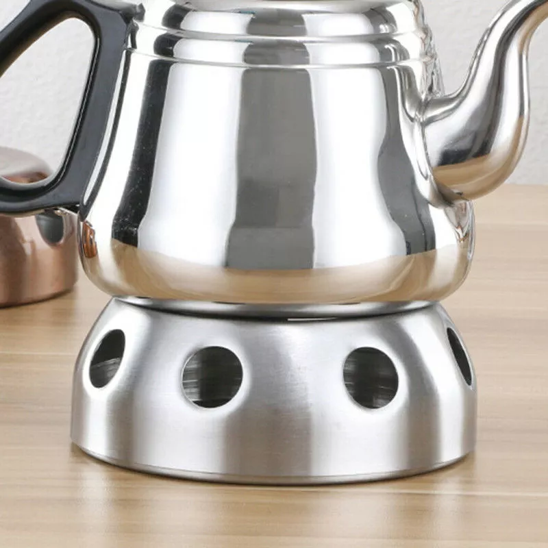 Round Teapot Warmer Stainless-Steel Candle Base Tea Pot Heat