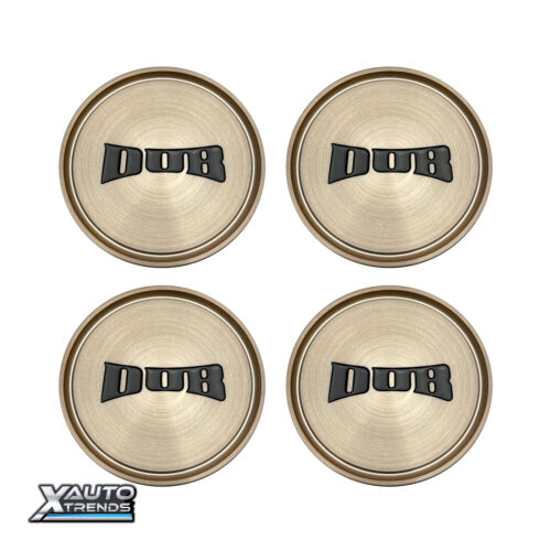 4 x Dub Center Cap Brushed Polished Bronze/Gloss Black Logo 1015-09-04LRBRT - Picture 1 of 3