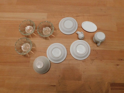 Convoluté 10 Pièces Vaisselle de Poupée Bols en Porcelaine / Verre - Photo 2/2