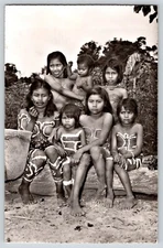 Postcard RPPC Rio Ampayaco Peru - Okainas Tribe