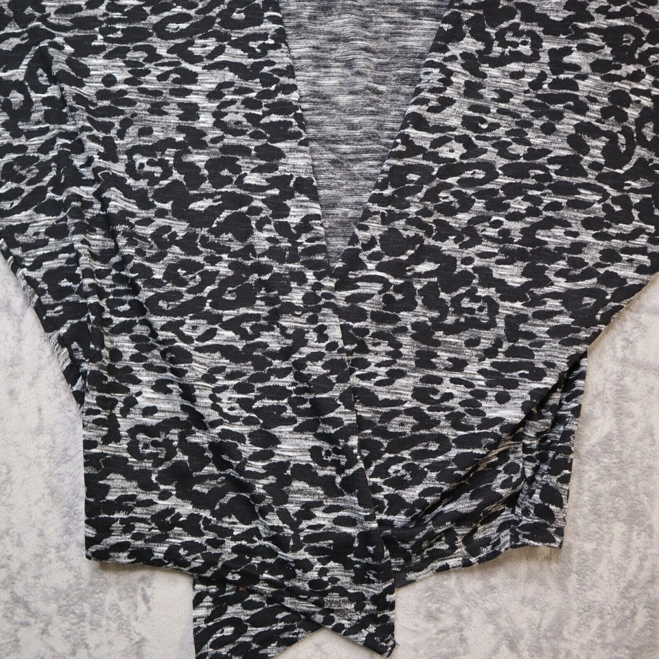 Love Open Front Cover Womens Large Gray Black Lightweight Dolman Sleeve