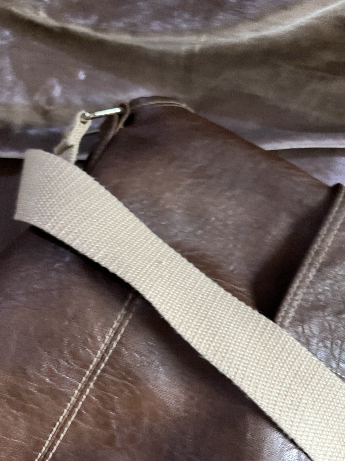 American Eagle canvas /LEATHER TYPE backpack/PURS… - image 10