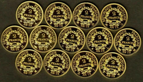 Pièces de monnaie françaises de 5 francs or plaqué