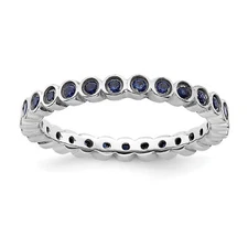 Silver Stackable Expressions Created Sapphire Ring QSK370