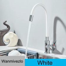 Kitchen Sink Faucet Flexible Water Pipe 360  Rotation Single Handle Deck Mount C