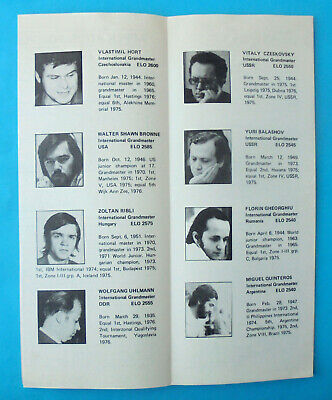 FIDE INTERZONALS '76 Philippines Chess programme BOBBY FISCHER