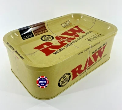 RAW MUNCHIES BOX METAL CACHE WITH LID TRAY - SCAN TO VERIFY RAWTHENTIC BRAND NEW