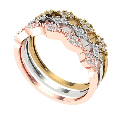 0.3 tcw Round CutEngagement Promise Ring 14K Dual-Tone/Yellow Gold Clear - Picture 2 of 5