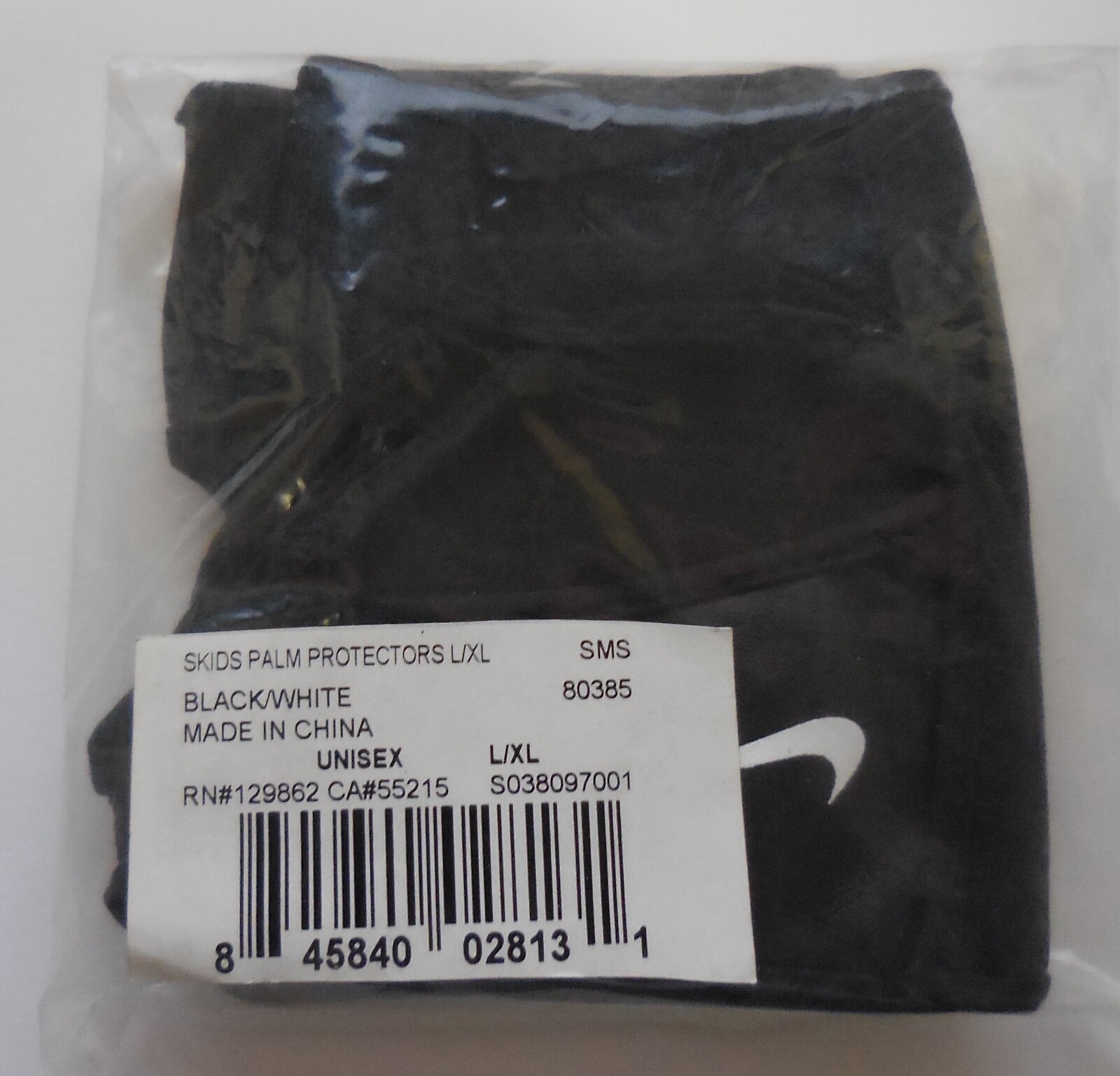 Nike Skids Volleyball Palm Protectors Unisex Swoosh Logo Black/White L