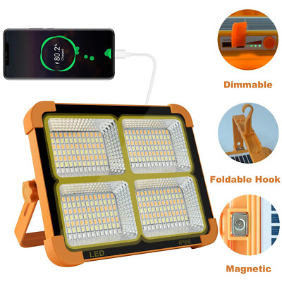 10000LM Portable Solar Work Light 100W 264 LED Floor Light Emergency Power Bank