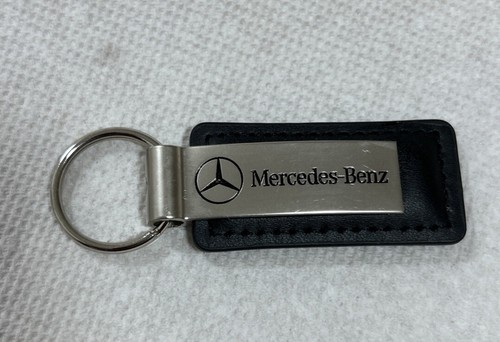 Mercedes Benz Key Chain Ring Authentic Black Leather Beverly Hills California