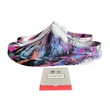 New HUNTER US 12 Women White Marble In Out Bloom Algae Foam Clog Genderless