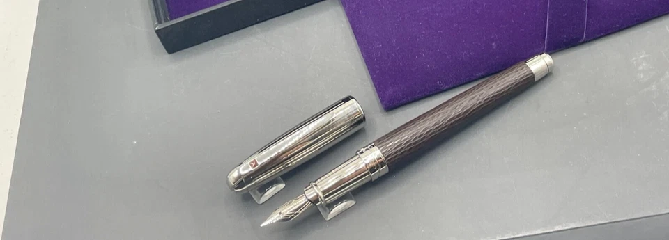 ST Dupont Olympio Leather & Palladium Fountain Pen 480850M WALLET LG705204 NEW - Image 3 of 4