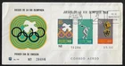MEXICO AIR MAIL SOUVENIR SHEET OLYMPIC GAMES ON FIRST DAY COVER 1968