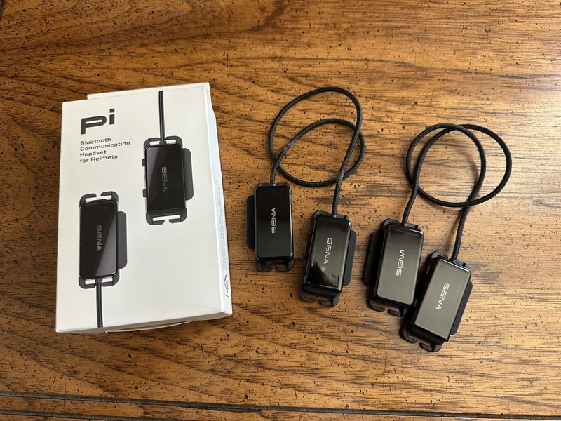 3 Sena Pi Bluetooth Communication Headsets for Helmets - 1 Brand New, 2 Used