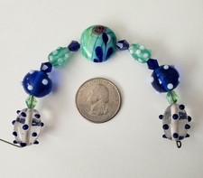 Lampwork Beautiful Bumpy Glass Beads Lot Of 7 PC A22 