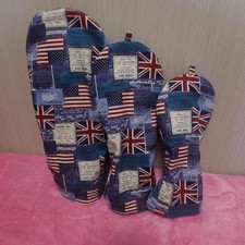 Headcover Blue Green Flag Set 3pc Handmade Golf Club Covers Ready To Use
