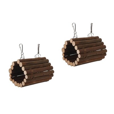 2 Count Papageienschaukel Aus Holz Klettern Kauspielzeug Für Hamster
