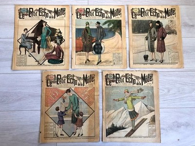 5x Illustrierte Zeitschriften LE PETIT ECHO DE LA MODE Jahr 1927 Art Deco