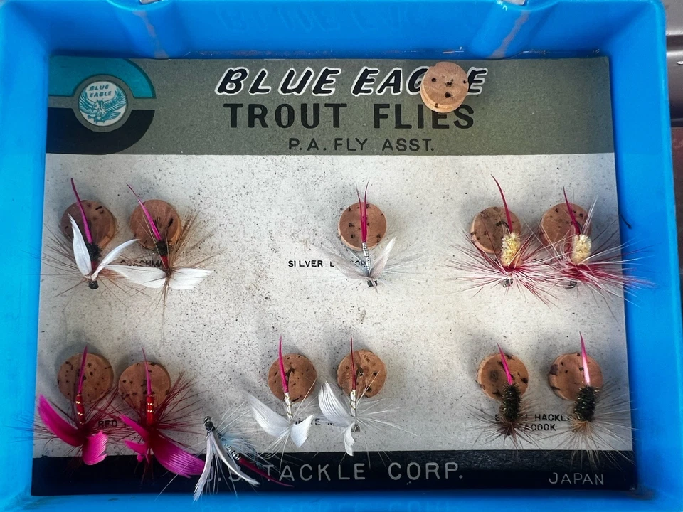 Moscas trucha águila azul vintage de US Tackle Corp en caja original Foto 2 de 3