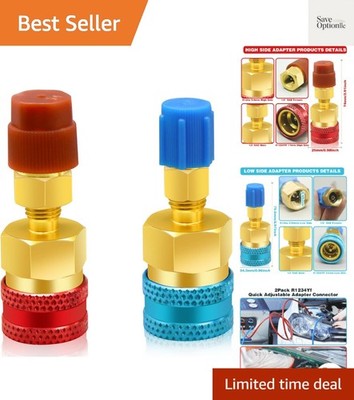 2Pcs R1234yf to R134a Adapter, Quick Couplers Kit R1234yf Refrigerant Recharg...