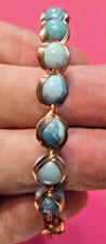 Copper Wire Wrap and Quartz Larimar Colored G...