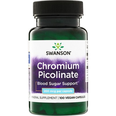 (NEW) Swanson CHROMIUM Picolinate 200 Mcg 100 Capsules FREE US SHIP